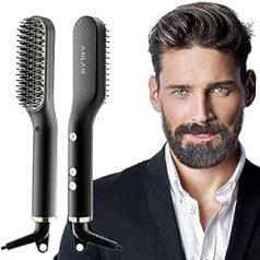 Anlan Men’s Beard Straightening Brush, Hair Straightening Comb, Electric Beard Brush