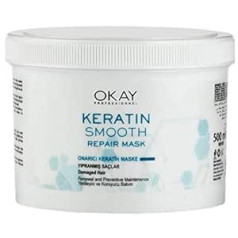 Okay Professionnel Keratin Smooth Repair Mask 500 ml, keratīns, matu kopšana, biotīns, sausiem, bojātiem vai ķīmiski apstrādātiem matiem, bez cietsirdības