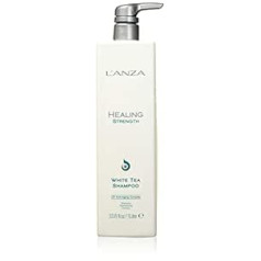 L'anza Healing Power baltās tējas šampūns (1000 ml), stiprina, aizsargā un atjauno vājus, trauslus un novecojušus matus, bagāts ar keratīna proteīnu, ārstnieciskām eļļām un C vitamīnu, keratīna šampūns