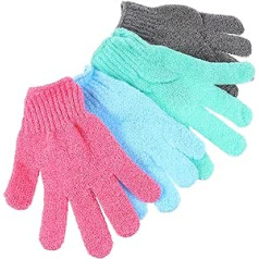 Soesfoufu 4 Pairs of Gloves for Scrubbing Mud Pan Pot Washing Glove Bath Exfoliating Gloves Double Sided Exfoliating Glove Towels Taking a Bath Nylon Face Cloth