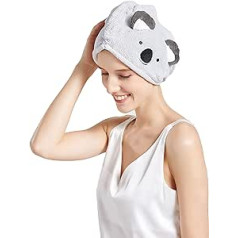 Maisuizi Koala matu dvieļi Dzīvnieku ietīšana Super Absorbent Quick Dry Cute Cartoon Hair Turbans Twist matu dvieļi sievietēm Anti Frizz