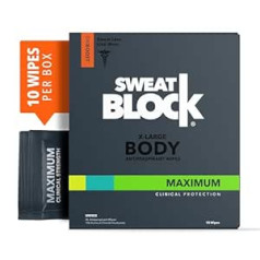 Sweatblock Антиперспирантные салфетки от пота SweatBlock максимальной прочности — для защиты от чрезмерного пота — очень большие — защита до 7 дней