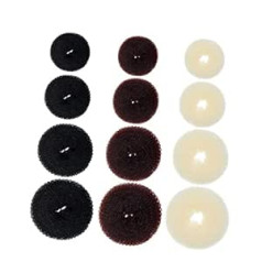 ‎Frcolor FRCOLOR 12pcs Bud Hair Circle Hair Clips Made of Metal for Women Donut Bun Shaper for Hair Hair Bun Maker Brown Hair Bun Hair Braiding Machine Nylon Silk Suite Girls Miss