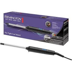 Remington Curling Iron mazas cirtas [10 mm] Mini Pro Digital (4x aizsardzība, antistatisks keramikas turmalīna pārklājums) LCD displejs 130-220°C, spirālveida cirtas, plānas un ciešas afro cirtas, CI6X10