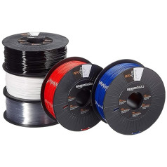 Amazon Basics PETG 3D Printer Filament 1.75mm 5 Assorted Colours 1kg Per Spool 5 Spools