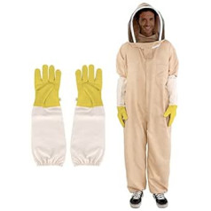 zelaby Bienenanzug, Ganzkörper-Imkerei-Kleidung, Handschuhe, Schleierhaube, Hut, Schützender Imkeranzug, Jacke, Imkerbedarf, Ausrüstung für Erwachsene (XL)