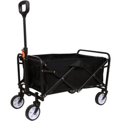 Hershii Handcart Foldable with Universal Wheels, Garden Trolley, Transport Trolley with Removable Storage Bag, Adjustable Picnic Trolley (M Size Black)