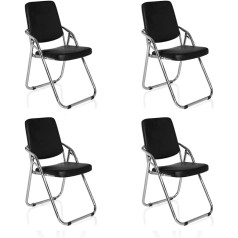 hjh OFFICE ESTO Folding Chairs PU Black Pack of 4