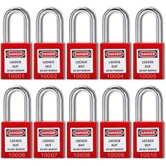 Lockout Tagout Locks 10 Pack Assorted Security Padlocks Loto Locks for Lock Out Tag Out