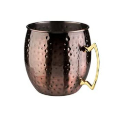 APS 93330 Moscow Mule pudeļu dzesētājs ar āmura riteņa virsmu, nerūsējošais tērauds, antīks vara izskats, diametrs 20 x 21 cm, 5 litri