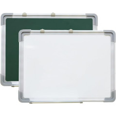 LOOQS Kleines doppelseitiges magnetisches Whiteboard, trocken abwischbares Board mit Rahmen aus Aluminiumlegierung, für Kinder im Schul- und Heimbüro, 11,8 x 15,7 Zoll