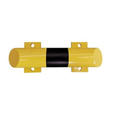 1A-Safety Rammschutzbar RSBA-400, diameter: 76 mm, quality steel, length 400 mm, yellow/black, impact protection, accident protection, safety bar, barrier, beam