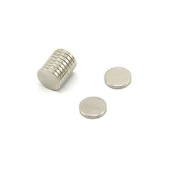 N42 neodīma magnēts mākslai, amatniecībai, modeļu veidošanai, 10 mm diametrs x 1,5 mm biezs, 1 kg, velkams — 800 gab.