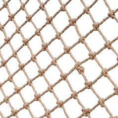 SSWZHANG Hemp Rope Net Protective Net Hemp Net Safety Net Hemp Rope Net Insulation Net Indoor Outdoor Climbing Swing Fence Balcony Roof Restaurant Bar Ceiling (Size: 3 x 4 m (10 x 13 ft))