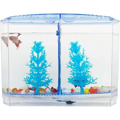 Aquarium Fish Bowl Desktop Transparenter Kunststoff Bilaterales Kampffischbecken Kreativ mit Abdeckung Zierfischbecken Kleines Goldfischbecken Bürohaus Goldfischglas Aquarium