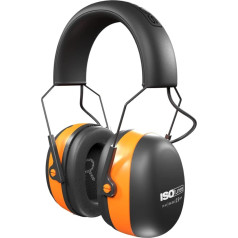 ISOtunes AIR DEFENDER Bluetooth Earmuffs:EN352 Compliant Comfortable Wireless Hearing Protection with 40 Hours Battery Life, orange