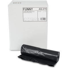 Funny LDPE Regenerated Bin Bags, Black, Rolled, 240 L, Type 100, Pack of 75