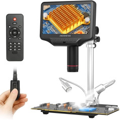 Andonstar AD407 Pro 3D HDMI lodēšanas digitālais mikroskops, 4MP 2160P UHD video ieraksts, 7 collu regulējams LCD ekrāns, USB video elektroniskie mikroskopi remontam, shēmas plate, SMT SMD DIY