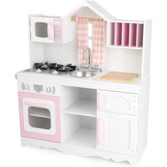 KidKraft 53222 Modern Country Play Kitchen, Pink and White (Amazon Exclusive)