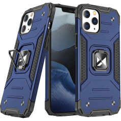 Bruņu maciņš ar vāciņu + magnētisks turētājs priekš iPhone 13 Ring Armor, zils