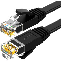 Plakans RJ45 Ethernet kat. Kat. LAN ielāpu vads. 6 12m melns