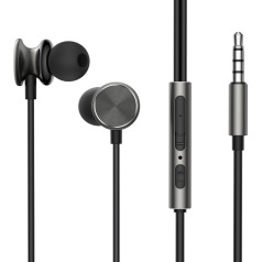 HiFi Wired Series JR-EW03 spēcīga basa austiņas, tumši pelēkas