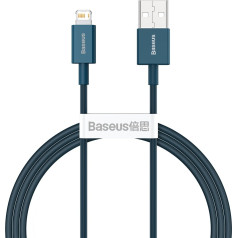 Superior kabelis iPhone USB — Lightning 2.4A 1m zils