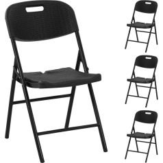 Saliekamais banketu ēdināšanas krēsls 52 x 36 cm melns - 4 gab.