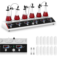 Laboratorijas magnētiskais maisītājs 99C taimeris 6 pozīcijas + maisītāji