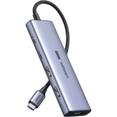 HUB USB-C — HDMI / 2x USB C / 2x USB-A Ugreen CM500 — серый