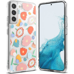 Ringke Bruņu apvalks ar gēla rāmi Galaxy S22+ Fusion Design Floral caurspīdīgs