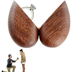 Qarido 2 шт. деревянная шкатулка в форме сердца из орехового дерева Коробки для колец в форме сердца - кольца из цельного дерева для хранения колец для свадебных предложений Jimii
