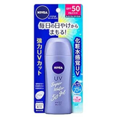 Nivea Sun Super ūdens želeja 80 g - Spf50 Pa+++ | Bez smaržas noņemšanas ar ziepēm sejai un ķermenim mitruma saturs, kolagēns un hialuronāns (Japānas imports), 80 g (1 iepakojums)