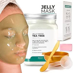 Brüun BRÜUN Peel-Off Jelly Mask, Premium Quality Sculpting Tea Tree Glass Mask pulveris sejas maskai, Ideāli piemērots kosmetologiem, Spa ādas kopšana, Hidro sejas maska
