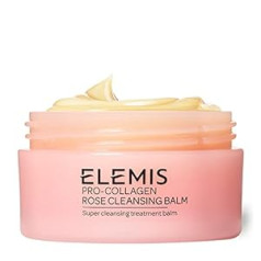 Elemis Pro-Collagen Rose tīrīšanas balzams, 3-in-1 dziļi attīrošs pieniņš, kas bagātināts ar angļu rožu oleo ekstraktu, maigs sejas tīrīšanas līdzeklis ar ēteriskajām eļļām, piemērots jutīgai ādai, 50 g