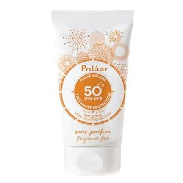 Polåar - Sun Protection Fluid Polaar Sun - sauļošanās krēms ar ļoti augstu saules aizsardzības koeficientu SPF50+ - sejas kopšana jutīgai ādai, bez baltiem atlikumiem, nelīp - vegāns, ražots Francijā - 50 ml