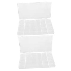 Aboofan Nail Decoration Pack of 4 Storage Box for Nail Drills Jewelery Box Plastic Mesh Box Flat White Plastic Container