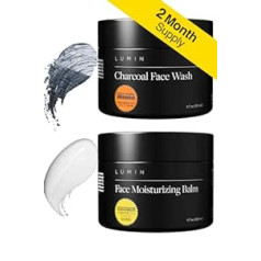 Lumin - Fundamental Duo Set - Skin Care Kit for Men - Charcoal Face Wash and Moisturiser - Cleanse, Protect and Fight Signs of Ageing