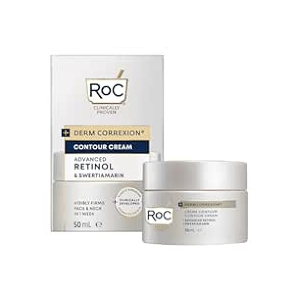 ROC - Derm Correxion kakla krēms ar hialuronskābi un uzlaboto retinolu - sejas mitrinātājs sejas, kakla un žokļu zonas kontūrēšanai - 15 ml