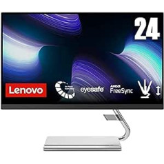 Lenovo Q24i-20 | 23,8 collu Full HD monitors | 1920 x 1080 | 75 Hz | 300 niti | 4ms reakcijas laiks | HDMI | DisplayPort | AMD FreeSync | Integrēts skaļrunis | Regulējams augstums | Pelēks