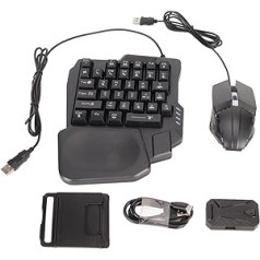 TZ 007 vienas rokas tastatūras pele USB tipa C sadalītāja kombinētais vadu bezvadu savienojums RGB LED fona apgaismojuma spēļu adaptera kombinācija PUBG, Dota,