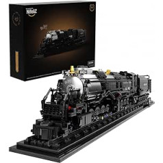 Nifeliz Train Big Boy Retro tvaika vilciena stiprinājuma celtniecības bloku komplekts, lokomotīves modelis ar sliedēm, celtniecības rotaļlieta, vilciena dzelzceļa dāvana pieaugušajiem un zēniem (1818 gab.)