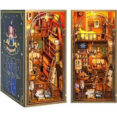 Cuteefun DIY Miniatūru leļļu māja, Book Nook DIY, Grāmatu stūris Grāmatu skapja ieliktnis, Dekorācija Izveidojiet savu amatniecības māju modeļa dzimšanas diena (Mira Magic House)