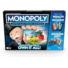 Monopoly Ultimate Rewards galda spēle; Elektroniskās bankas vienība; Izvēlieties savas balvas; Bezskaidras naudas spēle; Pieskarieties tehnoloģijai; 8 gadu vecumam un vecākiem