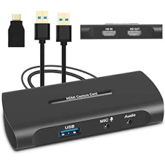 Uztveršanas karte straumēšanai, HDMI video ierakstīšanas karte HD 60 kadri sekundē spēļu tveršanas karte USB 3.0 pārnēsājamas audio video ierakstīšanas kartes video ierakstīšanai, tiešraidēm, video konferencēm, ekrāna koplietošanai