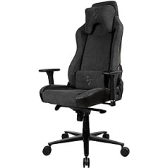 Arozzi Vernazza Premium polsterējums, mīksts audums, ergonomisks datorspēļu/biroja krēsls ar augstu atzveltni, grozāms, slīps, regulējams augstums jostasvietas un kakla balsts - tumši pelēks