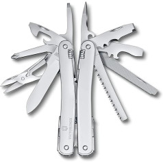 VICTORINOX Swiss Tool Spirit MX 24 Functions Šveicē ražots daudzfunkciju rīks ar fiksējošo asmeni sudraba krāsā ar korpusu