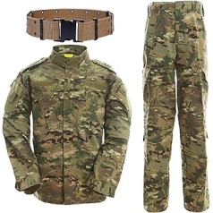 QMFIVE Men’s Tactical Uniform / Camo Outfit - Tactical Soft Air Jacket, BDU Shirt & Trousers - For War Games, Army, Military, Paintball, Airsoft, Hunting, Shooting