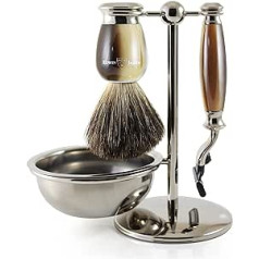 Edwin Jagger Imitation Horn Shaving Gift Set with Gillette Mach3 Razor