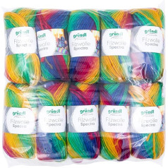 Gründl Spectra Wool filcēšanas vilna (Oeko-Tex sertificēta, 100% Virgin Wool filcēšanai, 100 g / 100 m, 10 bumbiņas pa 100 g), Carnival Multicolored